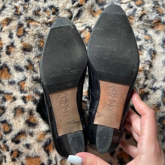 Black Leather Fur-Trim Ankle Booties - Picture 6 of 6